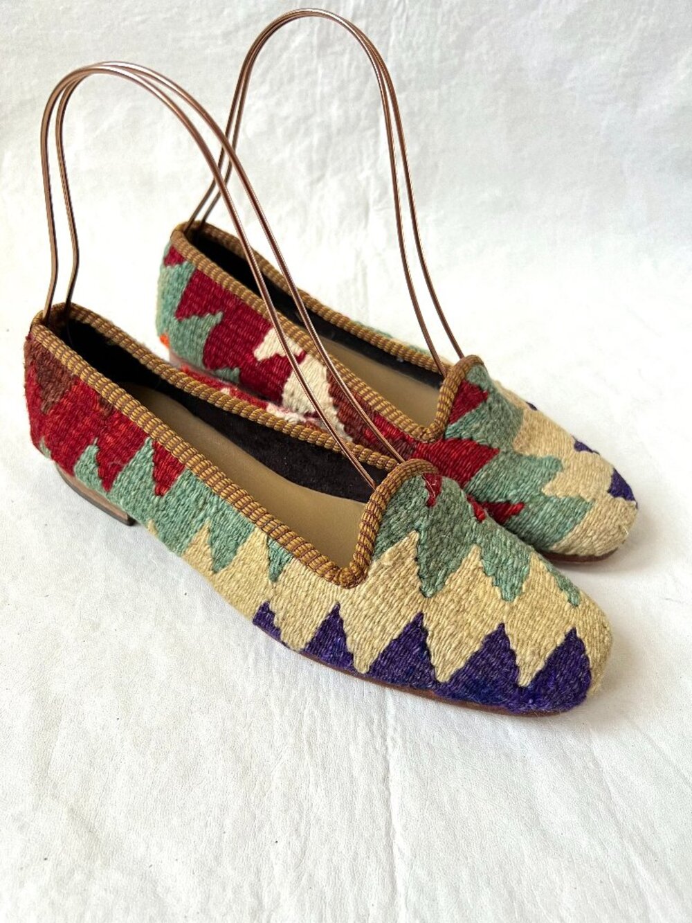 Artemis Design Co Kilim Loafers slip on shoes womens 39 8.5 wool colorful flat